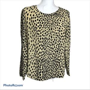 J. Crew Blouse Leopard Animal Print Women’s Size 0